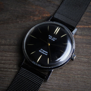 Rare mechanical soviet vintage wrist watch for men Poljot with leather nato strap