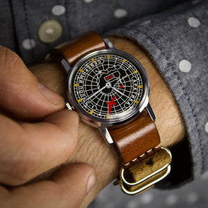 Ultra rare vintage soviet men's mechanical wrist watch Antarctica with leather nato strap