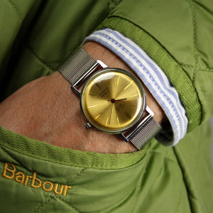 Soviet michanical vintage very rare men's watch Poljot de luxe with leather nato strap