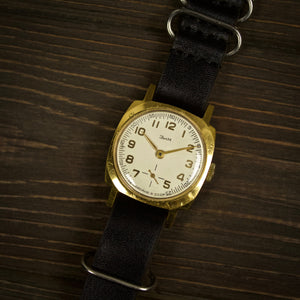 Very rare vintage soviet watch for men Zim with leather nato strap