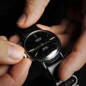 Mechanical vintage rare soviet watch for men Poljot de luxe with leather nato strap