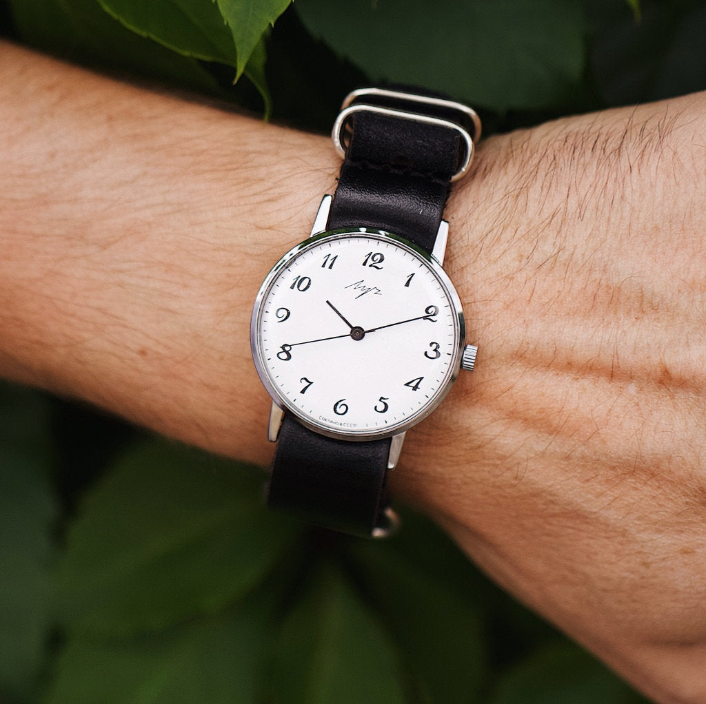 Vintage soviet watch LUCH. Gift watch, watches for men, mechanical watch, gift fir him, men watch, vintage watch, Leather strap
