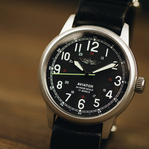 Mechanical military men's wrist watch Aviator