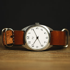 Very rare soviet vintage men's watch "SVET" with leather nato strap