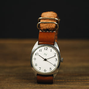 Very rare soviet vintage men's watch "SVET" with leather nato strap