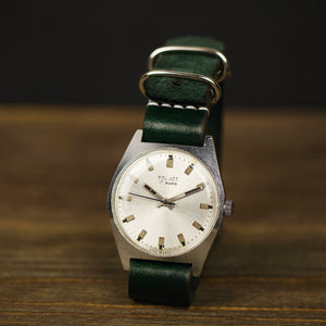 Vintage rare soviet watch for men Poljot de luxe with leather nato strap