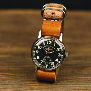 Rare vintage soviet wrist men's watch Shturmanskie with leather nato strap