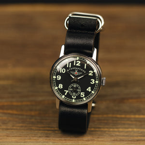 Very rare vintage soviet wrist watch for men Shturmanskie with leather nato strap