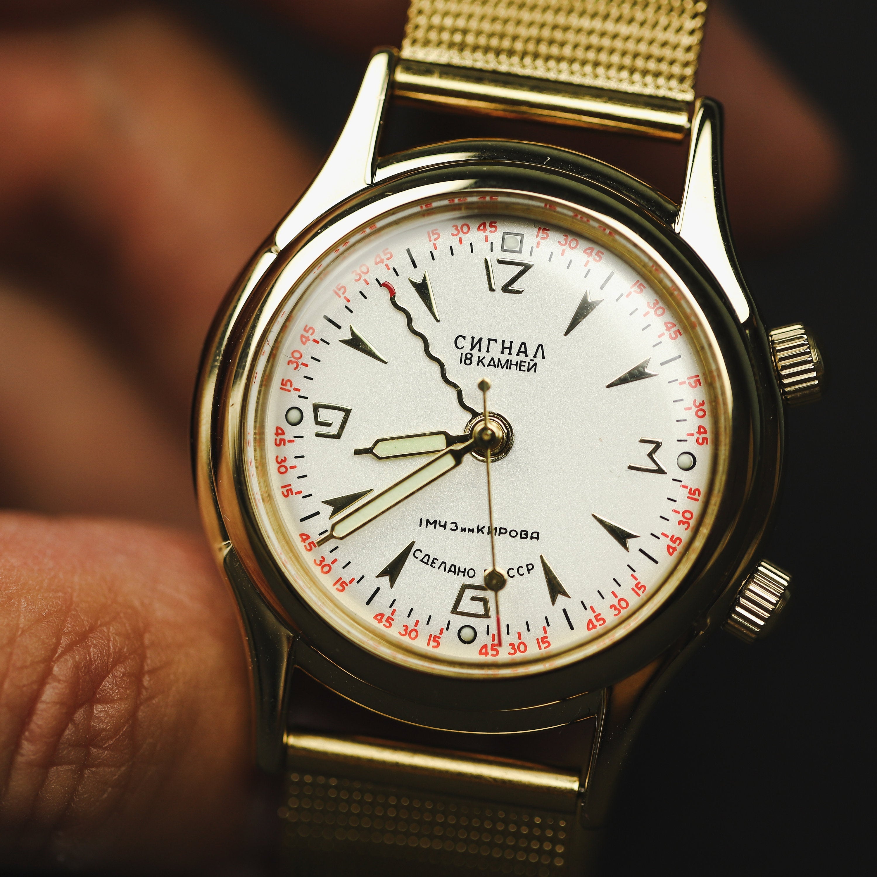 Rare vintage watch POLJOT 1960s. Soviet mechanical watch