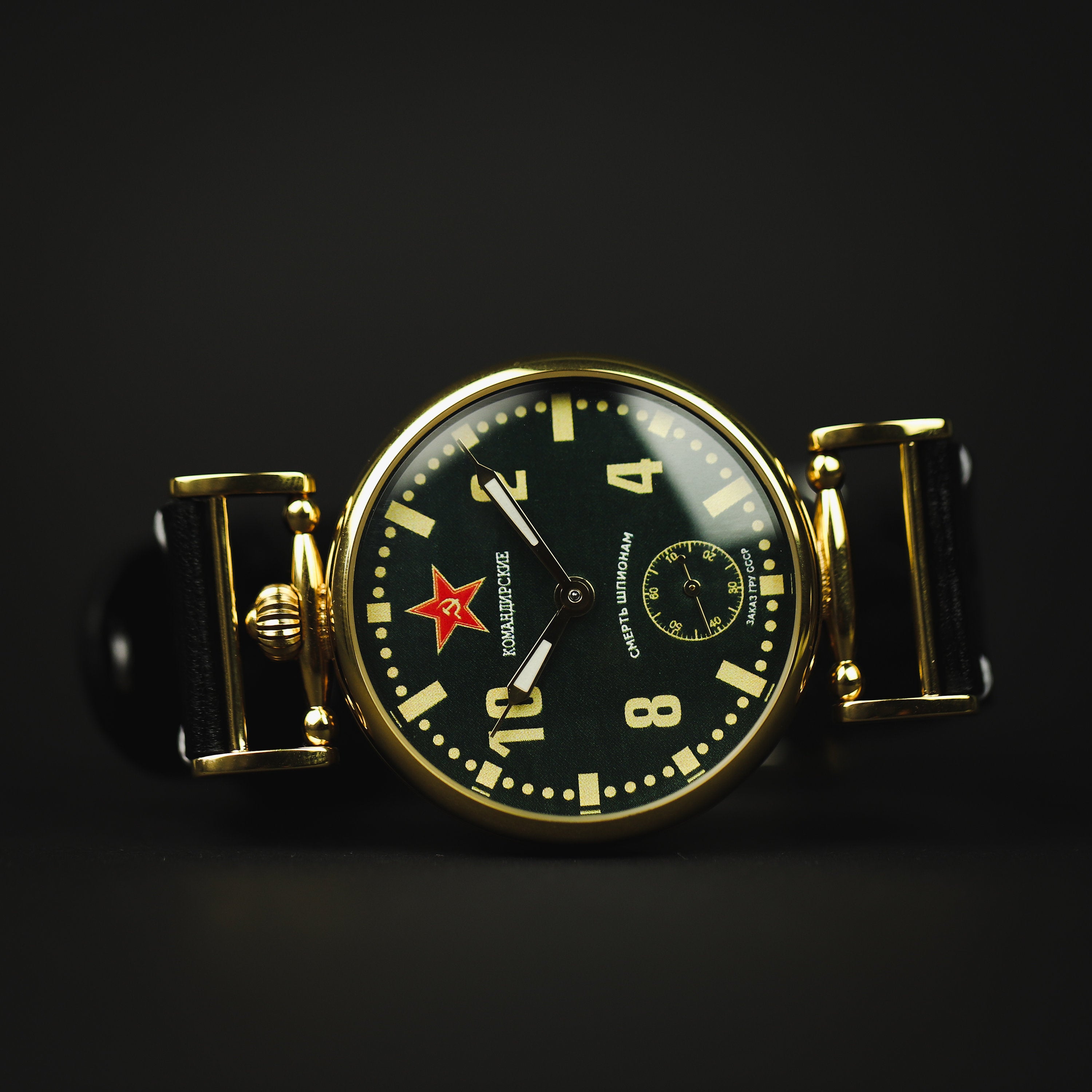 Men's Vintage Soviet Komandirskie Watch. Military mechanical watch 1990s.