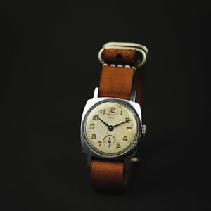Very rare vintage soviet watch CHAYKA (seagull) 1950s with new leather strap. Mechanical watch